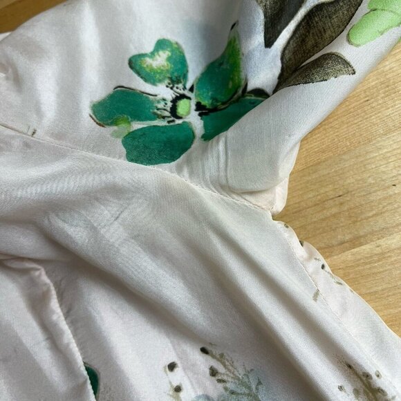 Anthropologie Vanessa Virginia Rainforest 100% Silk Dress Cream Floral Size XSP - Picture 15 of 16